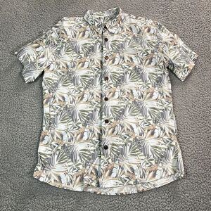 High Surf Hawaiian Button Up Shirt Men's Short Sleeve Palm Floral Medium